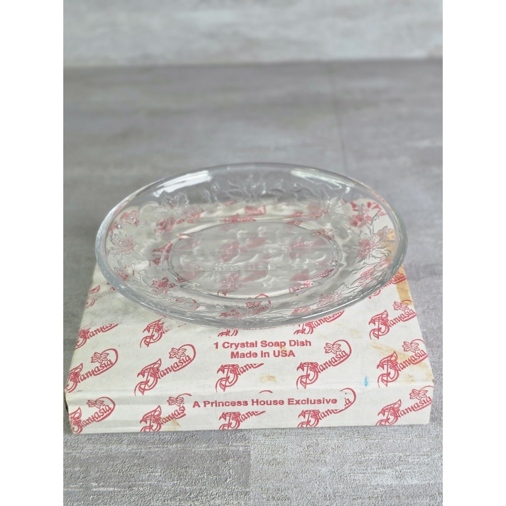 vintage Princess House Exclusive Fantasia crystal soap dish original box #502